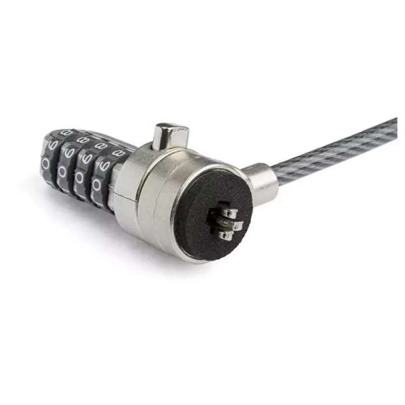 StarTech.com Universalaus nešiojamojo kompiuterio kabelio užrakto plėtimo kilpa - 15 cm apsauginis 4 skaitmenų derinio K lizdo užraktas - kompiuterio apsaugos kabelis, skirtas sukurti dvigubą / kelių galvučių užraktą keliems įrenginiams