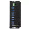 „StarTech.com“ 7 prievadų USB 3.0 centras su maitinimo adapteriu – metalinis pramoninis USB-A centras su ESD ir 350 W viršįtampio apsauga – montuojamas ant DIN bėgio, sienos ar stalo – didelės spartos USB 3.2 Gen 1 (5 Gbps) centras – TAA