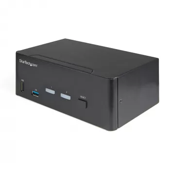 StarTech.com 2 prievadų dviejų monitorių HDMI KVM jungiklis – 4K 60Hz Ultra HD HDR – stalinis 4K HDMI 2.0 KVM jungiklis su 2 prievadų USB 3.0 šakotuvu (5Gbps) ir 4x USB 2.0 HID, garsu – perjungimas klavišais – TAA
