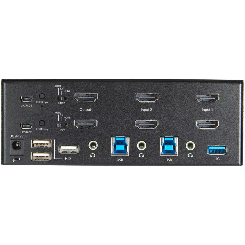 StarTech.com 2 prievadų dviejų monitorių HDMI KVM jungiklis – 4K 60Hz Ultra HD HDR – stalinis 4K HDMI 2.0 KVM jungiklis su 2 prievadų USB 3.0 šakotuvu (5Gbps) ir 4x USB 2.0 HID, garsu – perjungimas klavišais – TAA