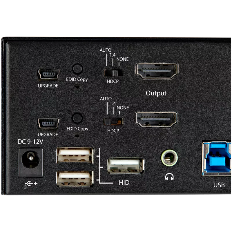 StarTech.com 2 prievadų dviejų monitorių HDMI KVM jungiklis – 4K 60Hz Ultra HD HDR – stalinis 4K HDMI 2.0 KVM jungiklis su 2 prievadų USB 3.0 šakotuvu (5Gbps) ir 4x USB 2.0 HID, garsu – perjungimas klavišais – TAA