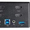 StarTech.com 2 prievadų dviejų monitorių HDMI KVM jungiklis – 4K 60Hz Ultra HD HDR – stalinis 4K HDMI 2.0 KVM jungiklis su 2 prievadų USB 3.0 šakotuvu (5Gbps) ir 4x USB 2.0 HID, garsu – perjungimas klavišais – TAA