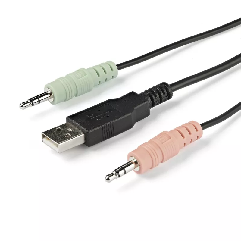 StarTech.com 2 prievadų HDMI KVM jungiklis - 4K 60Hz - Kompaktiškas dviejų prievadų UHD/Ultra HD USB stalinis KVM jungiklis su integruotais 1,2 m kabeliais ir garsu - maitinamas iš USB ir nuotolinis perjungimas - MacBook ThinkPad