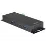 StarTech.com 4 prievadų USB-C šakotuvas 10Gbps – Metalinis pramoninis USB Type-C šakotuvas su 3xUSB-A ir 1xUSB-C – ESD ir viršįtampių apsauga – USB-C arba USB-A pagrindinis – su maitinimu montuojamas USB 3.2 Gen 2 šakotuvas