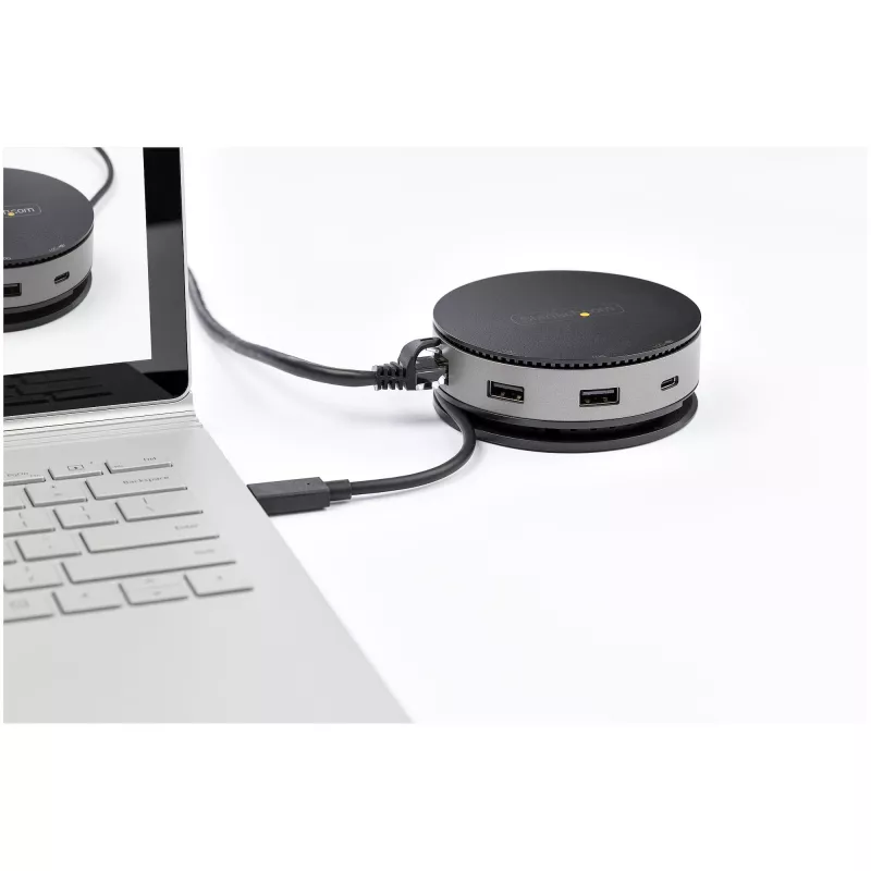 StarTech.com USB-C kelių prievadų adapteris – USB 3.1 Gen 2 10Gbps Type-C mini dokas su 4K 60Hz HDMI / DisplayPort arba 1080p VGA – 75W PD perdavimas, 3 prievadų USB šakotuvas, GbE – mobilioji dokavimo stotelė