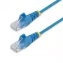 StarTech.com 3 m CAT6 kabelis – plonas, su užkabinimo apsauga RJ45, mėlynas