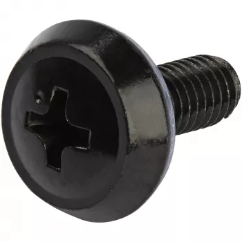 StarTech.com 50 vnt. 10-32 serverio stovo fiksavimo veržlės ir varžtai su poveržlėmis - stovo montavimo rinkinys - tinklo/IT įrangos spintos laikikliai/veržlės ir varžtai kvadratinėms skylėms - juodi - TAA