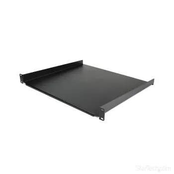 StarTech.com 1U serverinė lentyna – universali konsolinė lentyna 19 colių tinklo įrangos stovui ir spin tai, tvirto plieno, keliamoji galia 20 kg, 16 colių gylio padėklas, juoda