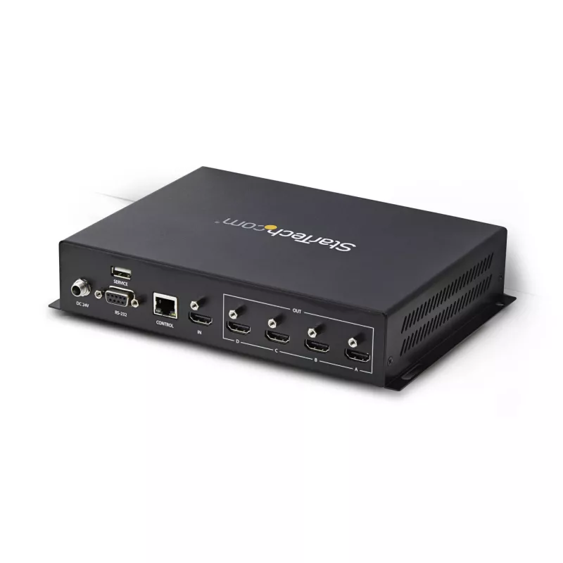 StarTech.com 2x2 HDMI vaizdo sienos valdiklis - 4K 60Hz HDMI 2.0 įvestis į 4x 1080p išvestis - vaizdo sienos procesorius kelių ekranų rodymui - vaizdo sienos skirstytuvas - RS232/Ethernet valdymas