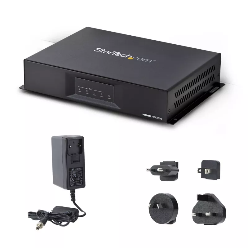 StarTech.com 2x2 HDMI vaizdo sienos valdiklis - 4K 60Hz HDMI 2.0 įvestis į 4x 1080p išvestis - vaizdo sienos procesorius kelių ekranų rodymui - vaizdo sienos skirstytuvas - RS232/Ethernet valdymas