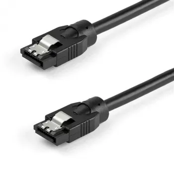 StarTech.com 0,3 m apvalus SATA laidas, 0,3 m, SATA III, SATA 7 kontaktų, SATA 7 kontaktų, Kištukas/Kištukas, Juoda