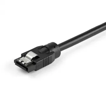 StarTech.com 0,3 m apvalus SATA laidas, 0,3 m, SATA III, SATA 7 kontaktų, SATA 7 kontaktų, Kištukas/Kištukas, Juoda