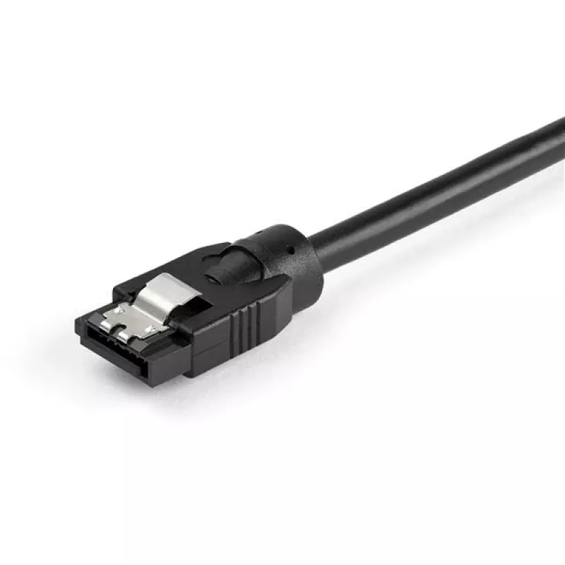 StarTech.com 0,3 m apvalus SATA laidas, 0,3 m, SATA III, SATA 7 kontaktų, SATA 7 kontaktų, Kištukas/Kištukas, Juoda