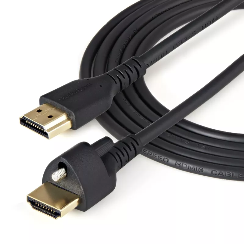 StarTech.com 1 m HDMI laidas su fiksuojančiu varžtu - 4K 60Hz HDR - HDMI 2.0 monitoriaus laidas su užrakinama jungtimi saugiam ryšiui - HDMI su Ethernet - M/M