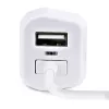 StarTech.com automobilinis įkroviklis su susuktu Lightning kabeliu, 1 m, 12 W, baltas, 2 USB prievadai