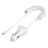 StarTech.com automobilinis įkroviklis su susuktu Lightning kabeliu, 1 m, 12 W, baltas, 2 USB prievadai