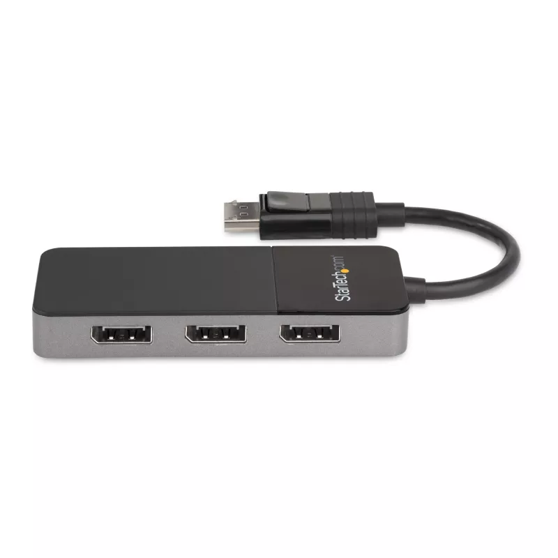 StarTech.com 3 prievadų kelių monitorių adapteris – DisplayPort 1.4 į 3x 4K DisplayPort vaizdo skirstytuvas – dvigubas arba trigubas 4K – nešiojamojo / stalinio kompiuterio DisplayPort MST centras keliems monitoriams – tik Windows PC