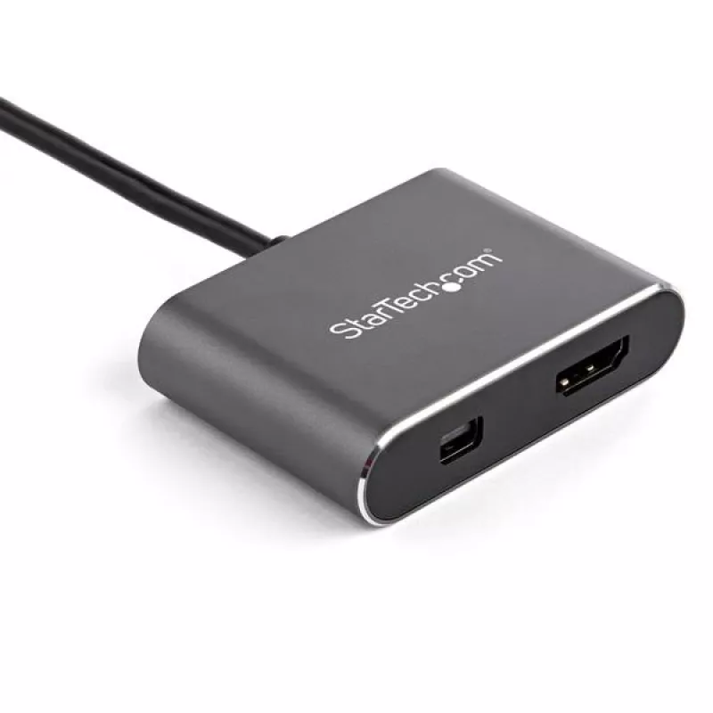 StarTech.com USB-C multiportinis vaizdo adapteris - 4K 60Hz USB-C į HDMI 2.0 arba Mini DisplayPort 1.2 monitoriaus adapteris - USB Type-C 2-in-1 ekrano keitiklis HDMI/MDP HBR2 HDR - TB3 suderinamas