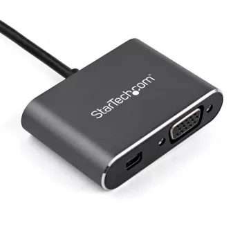 StarTech.com USB-C multiportinis vaizdo adapteris – USB-C į 4K 60Hz Mini DisplayPort 1.2 arba 1080p VGA monitoriaus adapteris – USB Type-C 2-in-1 MDP HBR2 HDR/VGA ekrano keitiklis – suderinamas su TB3