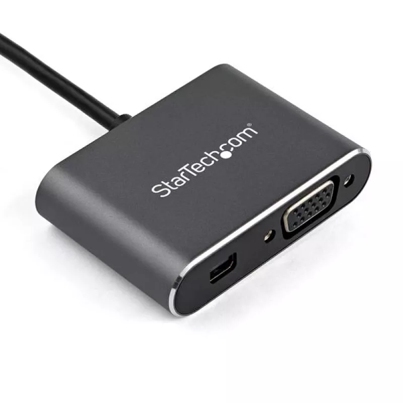 StarTech.com USB-C multiportinis vaizdo adapteris – USB-C į 4K 60Hz Mini DisplayPort 1.2 arba 1080p VGA monitoriaus adapteris – USB Type-C 2-in-1 MDP HBR2 HDR/VGA ekrano keitiklis – suderinamas su TB3
