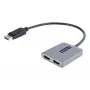 StarTech.com DP į Dual HDMI MST HUB - Dvigubas HDMI 4K 60Hz - DisplayPort kelių monitorių adapteris su 30 cm kabeliu - DP 1.4 kelių srautų transporto šakotuvas, DSC | HBR3 - DP į HDMI skirstytuvas