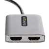 StarTech.com DP į Dual HDMI MST HUB - Dvigubas HDMI 4K 60Hz - DisplayPort kelių monitorių adapteris su 30 cm kabeliu - DP 1.4 kelių srautų transporto šakotuvas, DSC | HBR3 - DP į HDMI skirstytuvas