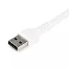 StarTech.com 2m USB A į USB C įkrovimo laidas – patvarus greitas įkrovimas ir sinchronizavimas USB 2.0 į USB Type C duomenų laidas – tvirtas TPE apvalkalas, aramido pluoštas, M/M, 3A, baltas – Samsung S10, iPad Pro, Pixel