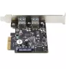 „StarTech.com“ 2 prievadų USB PCIe kortelė su 10 Gbps/prievadui – USB 3.2 Gen 2 Type-A PCI Express 3.0 x2 valdiklio plėtimosi kortelė – pilnas/žemas profilis – „Windows“ ir „Linux“