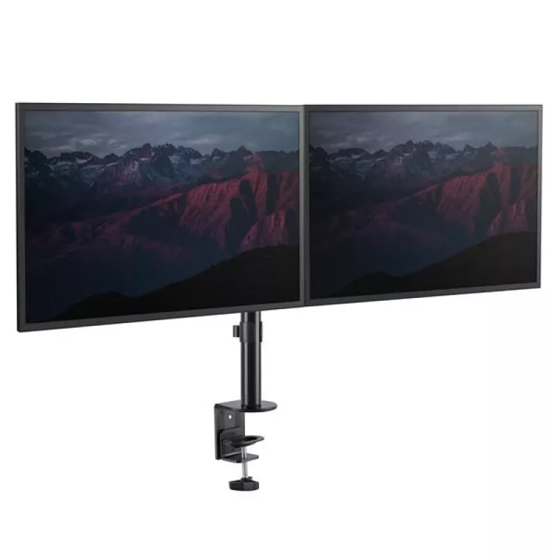 StarTech.com Dviejų monitorių laikiklis ant stalo – dviguba rankena, VESA, iki 32 colių ekranams, ergonomiškas, reguliuojamas aukštis/pakreipimas/pasukimas/rotacija