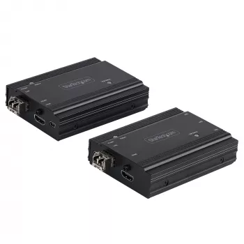 StarTech.com 4K HDMI KVM ilgintuvas per šviesolaidį - HDMI vaizdo ir USB nuotolinio KVM jungiklio/konsolės ilgintuvas - iki 984 pėdų/300 m (daugiamodis) - 2x 10G MMF SFP+ moduliai - KVM išplėtimo rinkinys (TX/RX)