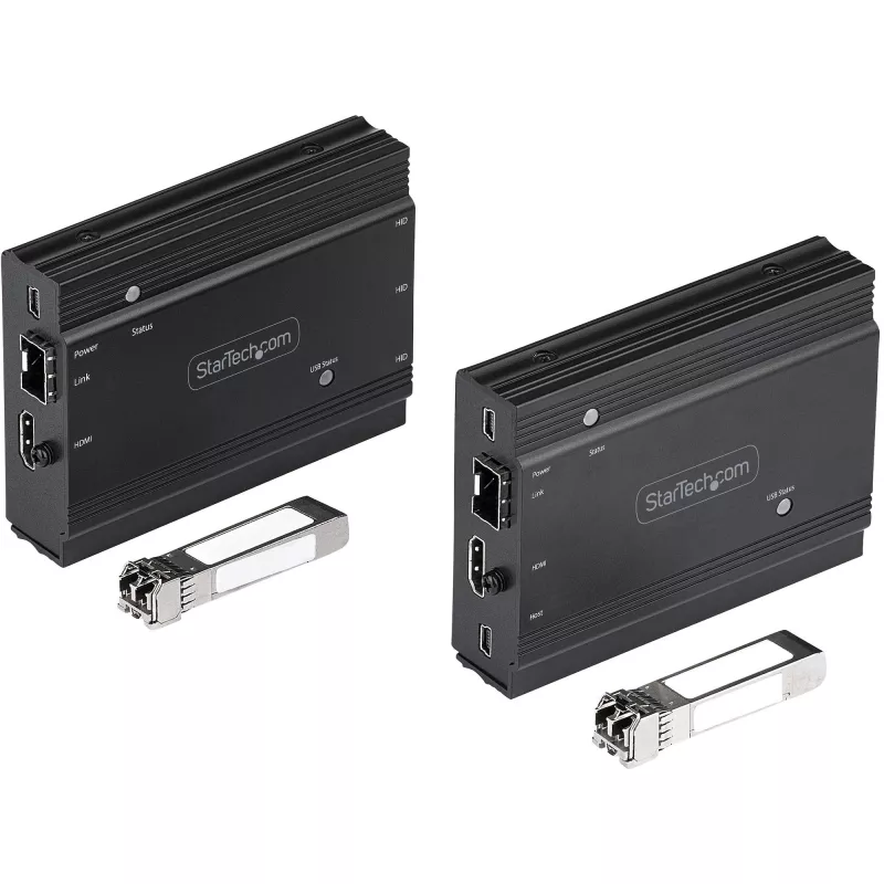 StarTech.com 4K HDMI KVM ilgintuvas per šviesolaidį - HDMI vaizdo ir USB nuotolinio KVM jungiklio/konsolės ilgintuvas - iki 984 pėdų/300 m (daugiamodis) - 2x 10G MMF SFP+ moduliai - KVM išplėtimo rinkinys (TX/RX)