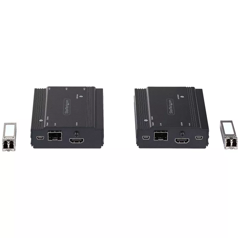 StarTech.com 4K HDMI KVM ilgintuvas per šviesolaidį - HDMI vaizdo ir USB nuotolinio KVM jungiklio/konsolės ilgintuvas - iki 984 pėdų/300 m (daugiamodis) - 2x 10G MMF SFP+ moduliai - KVM išplėtimo rinkinys (TX/RX)