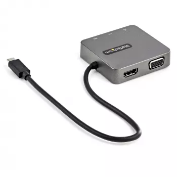 StarTech.com USB-C kelių prievadų adapteris – USB 3.1 Gen 2 Type-C mini dokas – USB-C į 4K HDMI arba 1080p VGA vaizdą – 10Gbps USB-A, USB-C, GbE – nešiojamas kelioninis nešiojamojo kompiuterio dokas – veikia su Thunderbolt 3