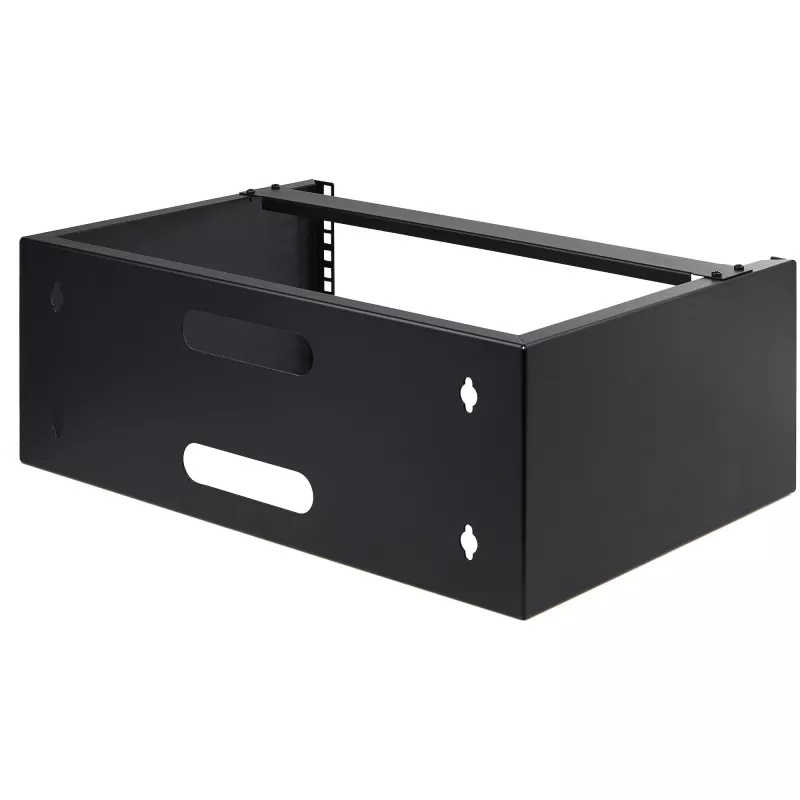 StarTech.com 4U sieninis tinklo stovas – 14 colių gylio (žemo profilio) – 19 colių pataisų skydelio laikiklis sekliems serveriams ir IT įrangai, tinklo jungikliams – 20 kg talpa, juodas