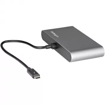 StarTech.com Dvigubo monitoriaus Thunderbolt mini dokas, 4K 60Hz HDMI, belaidis centras, skirtas Windows ir Mac, Gigabit Ethernet, 1 x USB 5Gbps ir 1x USB 2.0, 28 cm laidas