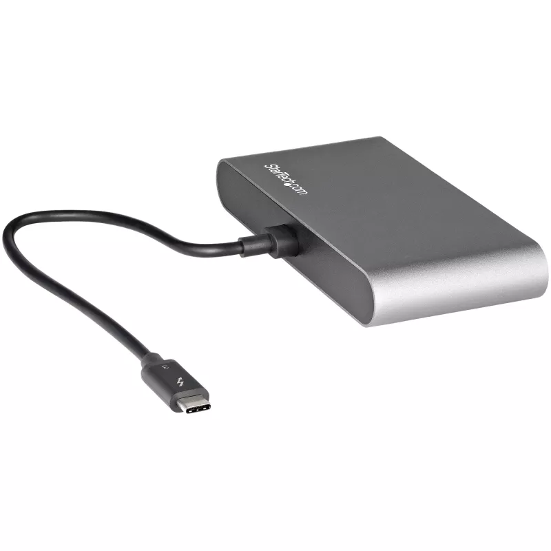 StarTech.com Dvigubo monitoriaus Thunderbolt mini dokas, 4K 60Hz HDMI, belaidis centras, skirtas Windows ir Mac, Gigabit Ethernet, 1 x USB 5Gbps ir 1x USB 2.0, 28 cm laidas