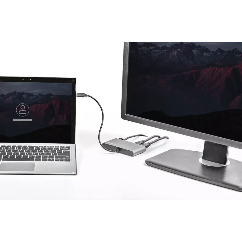 StarTech.com Dvigubo monitoriaus Thunderbolt mini dokas, 4K 60Hz HDMI, belaidis centras, skirtas Windows ir Mac, Gigabit Ethernet, 1 x USB 5Gbps ir 1x USB 2.0, 28 cm laidas