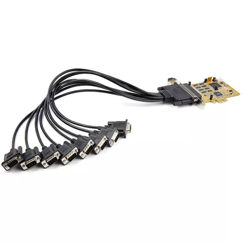 StarTech.com 8 prievadų PCI Express RS232 nuosekliojo prievado adapterio kortelė, PCIe RS232, 16C1050 UART, kelių prievadų DB9 valdiklio/plėtinio kortelė, 15kV ESD apsauga, tik Windows - TAA