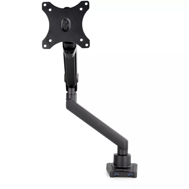 StarTech.com Vieno monitoriaus laikiklis ant stalo su 2x USB 3.0 prievadais, pilnas judesys, iki 34 colių (8 kg), VESA, spaustuvinis/įleidžiamas tvirtinimas, mechaninė spyruoklė