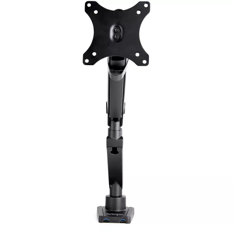 StarTech.com Vieno monitoriaus laikiklis ant stalo su 2x USB 3.0 prievadais, pilnas judesys, iki 34 colių (8 kg), VESA, spaustuvinis/įleidžiamas tvirtinimas, mechaninė spyruoklė