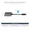 StarTech.com USB-C į DVI adapteris – 1920x1200p USB-C į DVI-D adapteris – USB Type C į DVI monitorių – vaizdo keitiklis – suderinamas su Thunderbolt 3 – 12 colių ilgio kabelis – atnaujinta CDP2DVI versija
