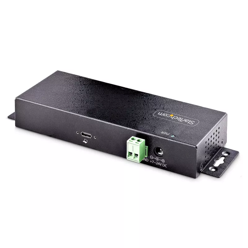 StarTech.com 7 prievadų pramoninis USB 10Gbps šakotuvas su maitinimo adapteriu, metalinis, montuojamas, 5x USB-A ir 2x USB-C išvesties prievadai, ESD apsauga, maitinamas USB šakotuvas, TAA
