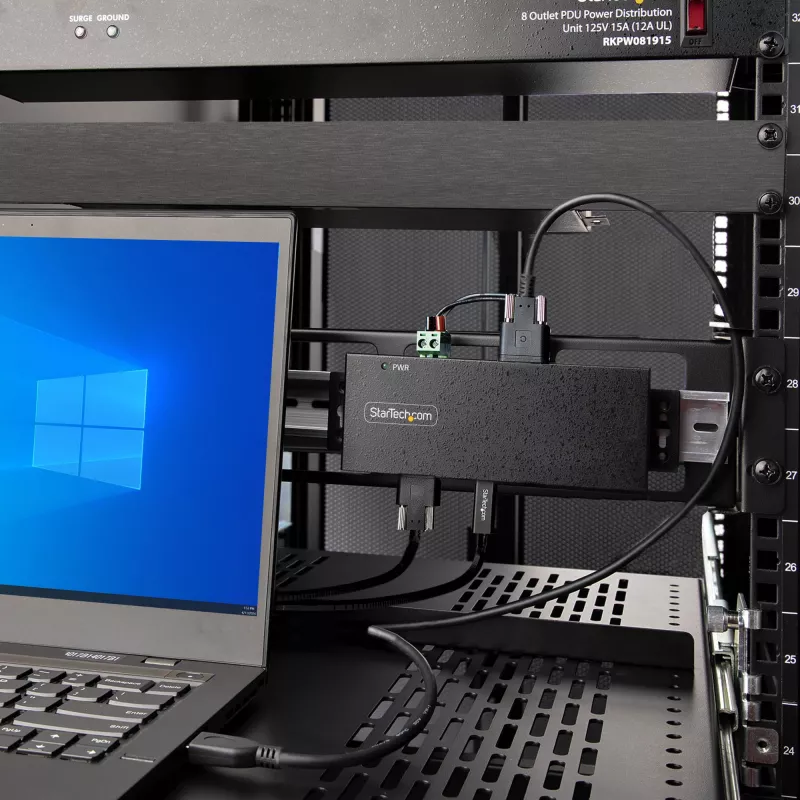 StarTech.com 7 prievadų pramoninis USB 10Gbps šakotuvas su maitinimo adapteriu, metalinis, montuojamas, 5x USB-A ir 2x USB-C išvesties prievadai, ESD apsauga, maitinamas USB šakotuvas, TAA