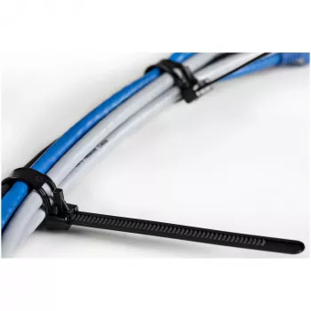 StarTech.com 10 colių (25 cm) daugkartinio naudojimo kabelių raiščiai – 7 mm pločio, 65 mm ryšulio skersmuo, 22 kg tempimo stiprumas, atsegami nailoniniai raiščiai, vidaus / lauko, 94V-2 / UL sertifikuoti, 100 vnt. pakuotė – juodi