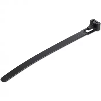 StarTech.com daugkartiniai kabelių raiščiai 5 colių (12 cm) - 1/4 colio (7 mm) pločio, 1-1/8 colio (30 mm) ryšulio skersmuo, 50 svarų (22 kg) tempimo stiprumas, atsegami nailoniniai raiščiai, vidaus/lauko, 94V-2/UL sertifikuoti, 100 vnt. pakuotė - juodi