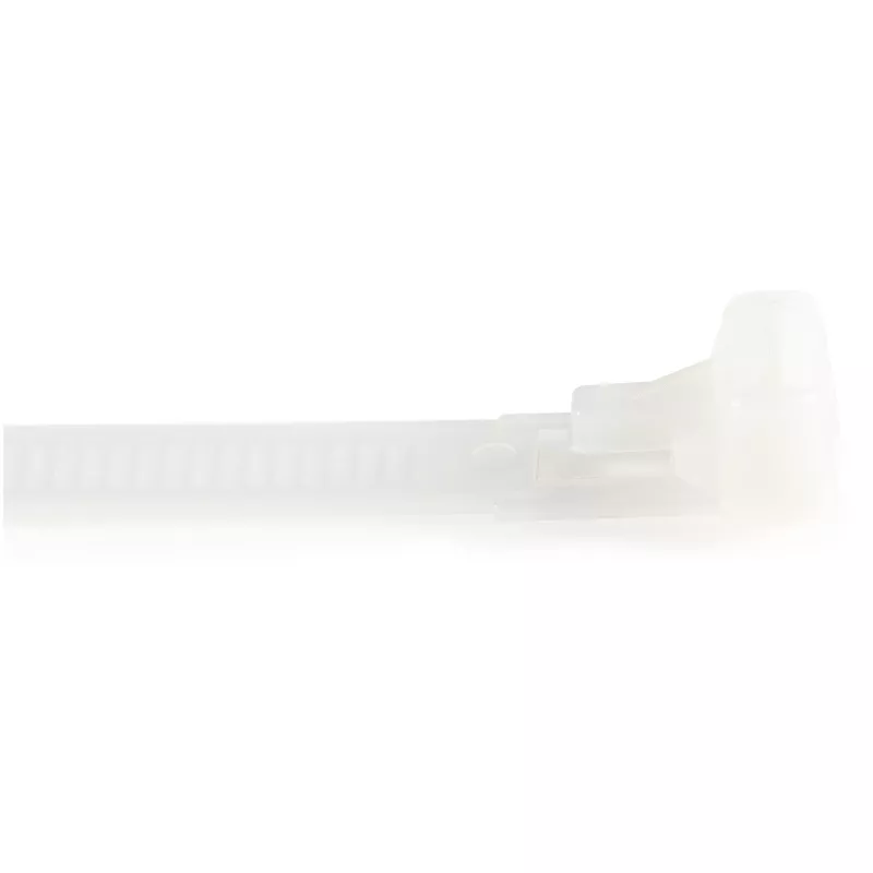 StarTech.com 5 colių (12 cm) daugkartinio naudojimo kabelių raiščiai - 7 mm pločio, 30 mm ryšulio skersmuo, 22 kg tempimo stiprumas, atsegami nailoniniai raiščiai, vidaus / lauko, 94V-2 / UL sertifikuoti, 100 vnt. pakuotė - balti