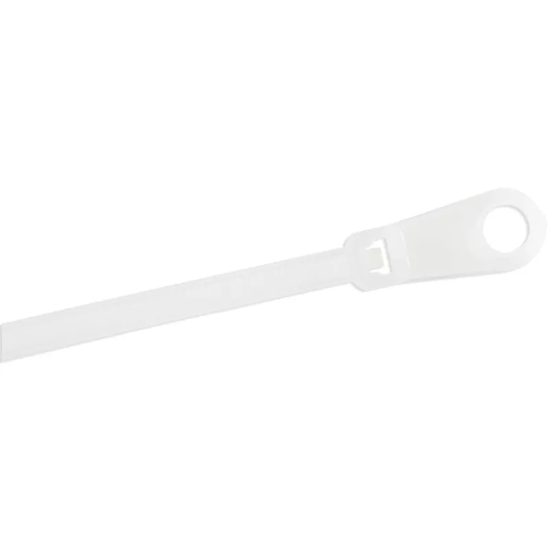StarTech.com 4 colių (10 cm) kabelių raiščiai su tvirtinimo anga - 1/16 colio (2 mm) pločio, 7/8 colio (24 mm) ryšulio skersmuo, 18 svarų (8 kg) tempimo stiprumas, Nylon 66, savaime fiksuojantys, su varžto anga, UL sertifikuoti, 100 vnt.