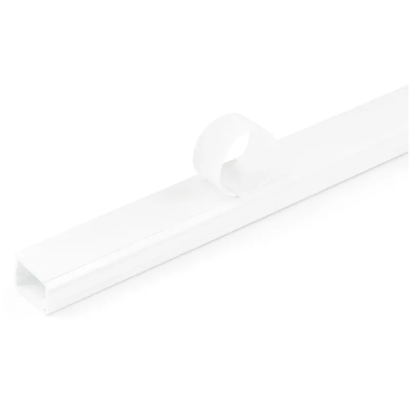StarTech.com Kabelių valdymo kanalas su lipnia juosta ir dangteliu, 19 mm x 13 mm, 1,8 m, PVC, baltas
