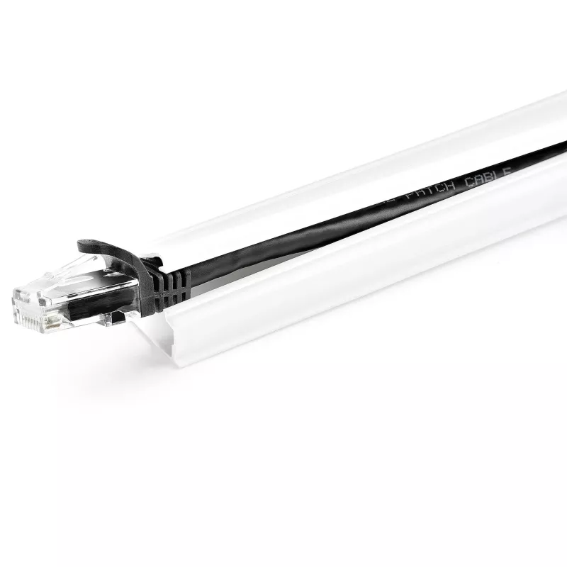 StarTech.com Kabelių valdymo kanalas su lipnia juosta ir dangteliu, 19 mm x 13 mm, 1,8 m, PVC, baltas