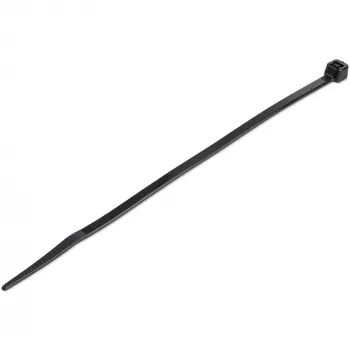 StarTech.com 1000 vnt. 6 colių (15 cm) kabelių raiščiai - 1/8 colio (3,6 mm) pločio, 1-3/8 colio (39 mm) ryšulio skersmuo, 40 svarų (18 kg) tempimo stiprumas, nailoniniai savaime užsifiksuojantys raiščiai su lenktu galu, UL sertifikuoti, juodi - TAA